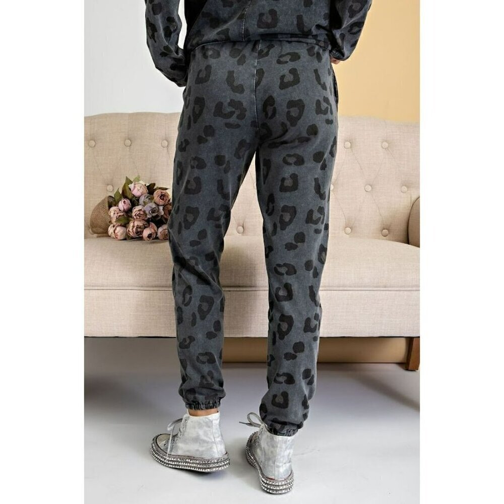 Aspen Mineral Wash Joggers in Ash Leopard - Picture 4 of 8